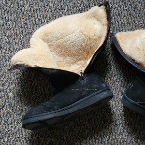 RARE LIMITED EDITION Black UGG Boots Metal Heel Plate Size 10 LTD ED #1895